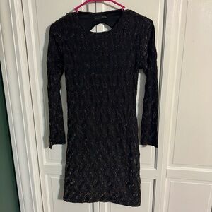 Zara Black and Gold Mini Dress